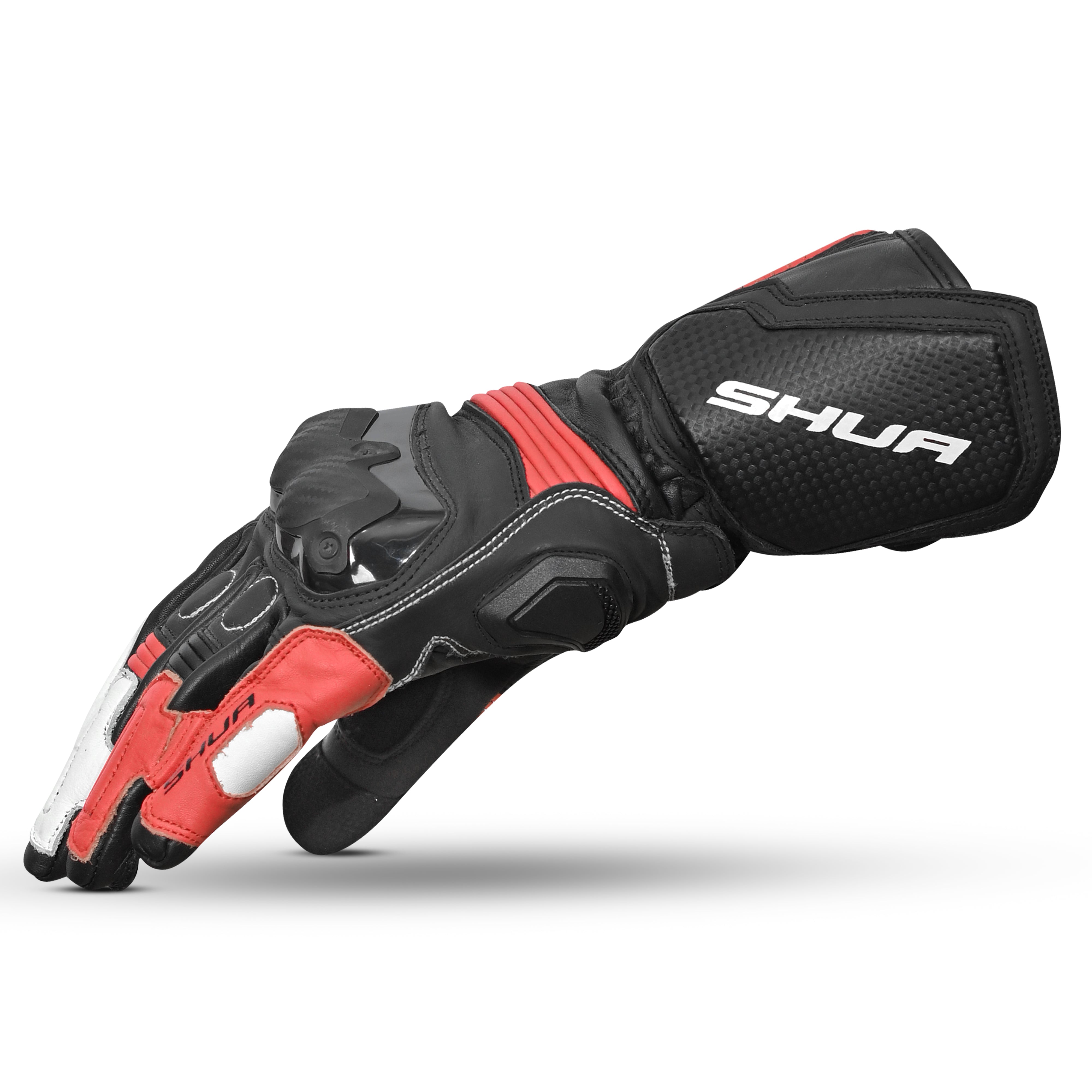 SHUA Ranger Pro Motorcycle racing Gloves Black White Red
