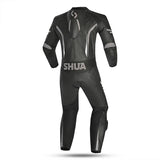 SHUA INFINITY 1PC MOTORCYCLE RACING LEATHER SUITS BLACK GREY