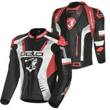 BELA X Race Motorcycle Leather Jackets Black White Red