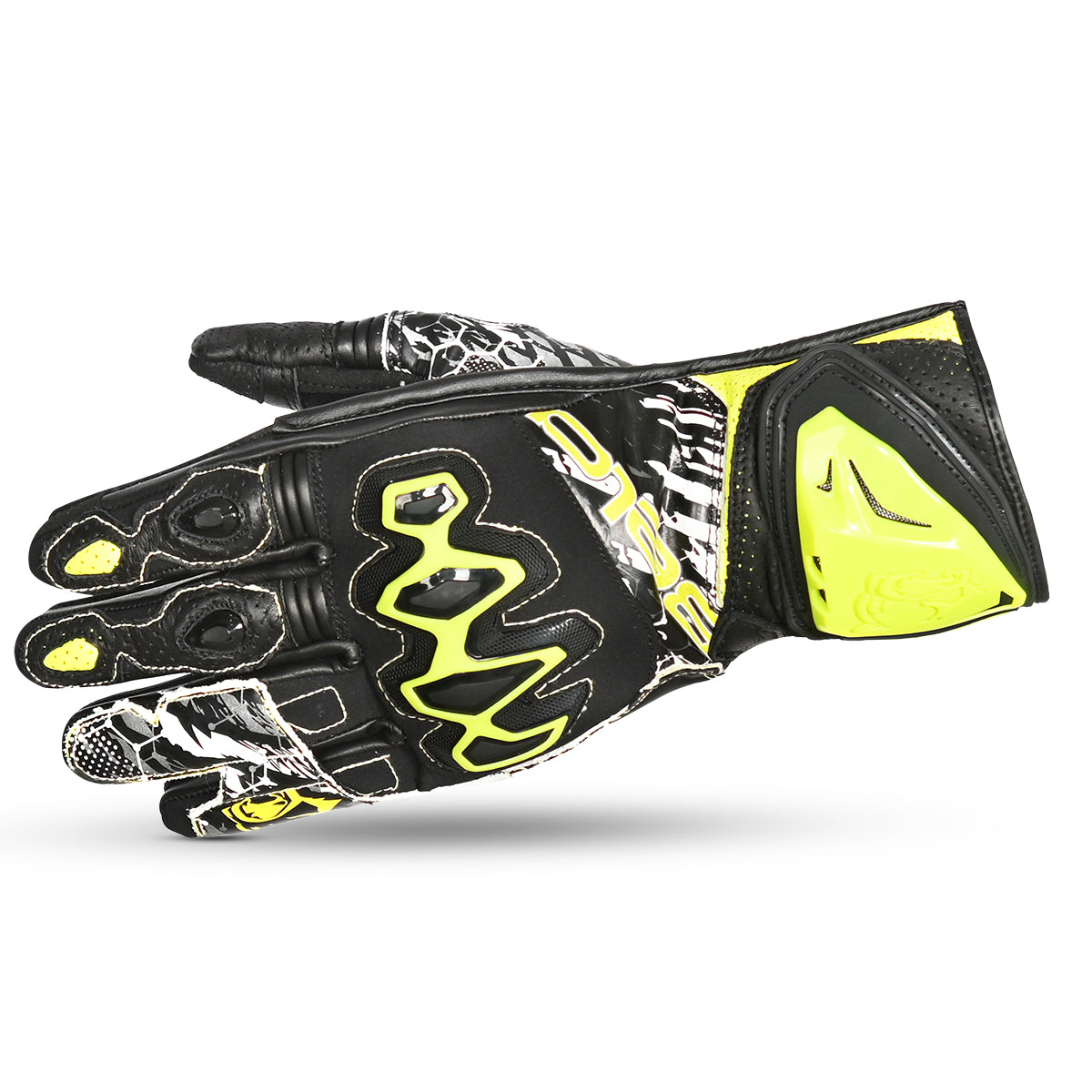 BELA Armour Pro Motorcycle Racing Glove Black/Yellow