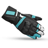 SHUA RANGER PRO MOTORCYCLE GLOVES BLACK WHITE TURQUISE