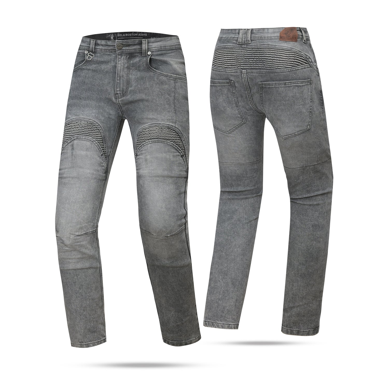 BELA BOSTON MEN MOTORCYCLE DENIM JEANS 30L RANDOM BLACK