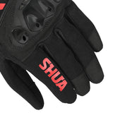 SHUA Shot Summer Gloves Black Red