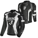 BELA X Race Motorcycle Leather Jacket Black White Anthracite