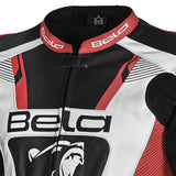 BELA X-Race Motorcycle Racing Leather Jacket Black/White/Red
