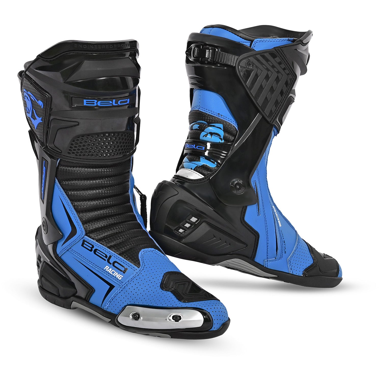 BELA Speedo 2.0 Motorcycle Leather Boots Black/Blue