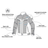 BELA Sprinter Textile Motorbike Jacket Black/White/Grey