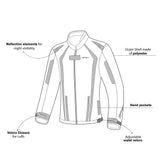 R-TECH MARSHAL LADY MOTORCYCLE JACKET BLACK/FLUOR YELLOW