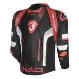 BELA X-Race Motorcycle Racing Leather Jacket Black/White/Red