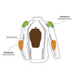 R-TECH MARSHAL LADY MOTORCYCLE JACKET BLACK/FLUOR YELLOW