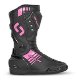 SHUA Super Tech Lady Motorcycle Racing Leather Boots Black Pink
