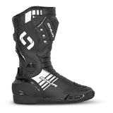 SHUA Super Tech Sports Motorcycle Leather Boots Black White