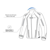 R-TECH MARSHAL LADY MOTORCYCLE JACKET BLACK/FLUOR YELLOW