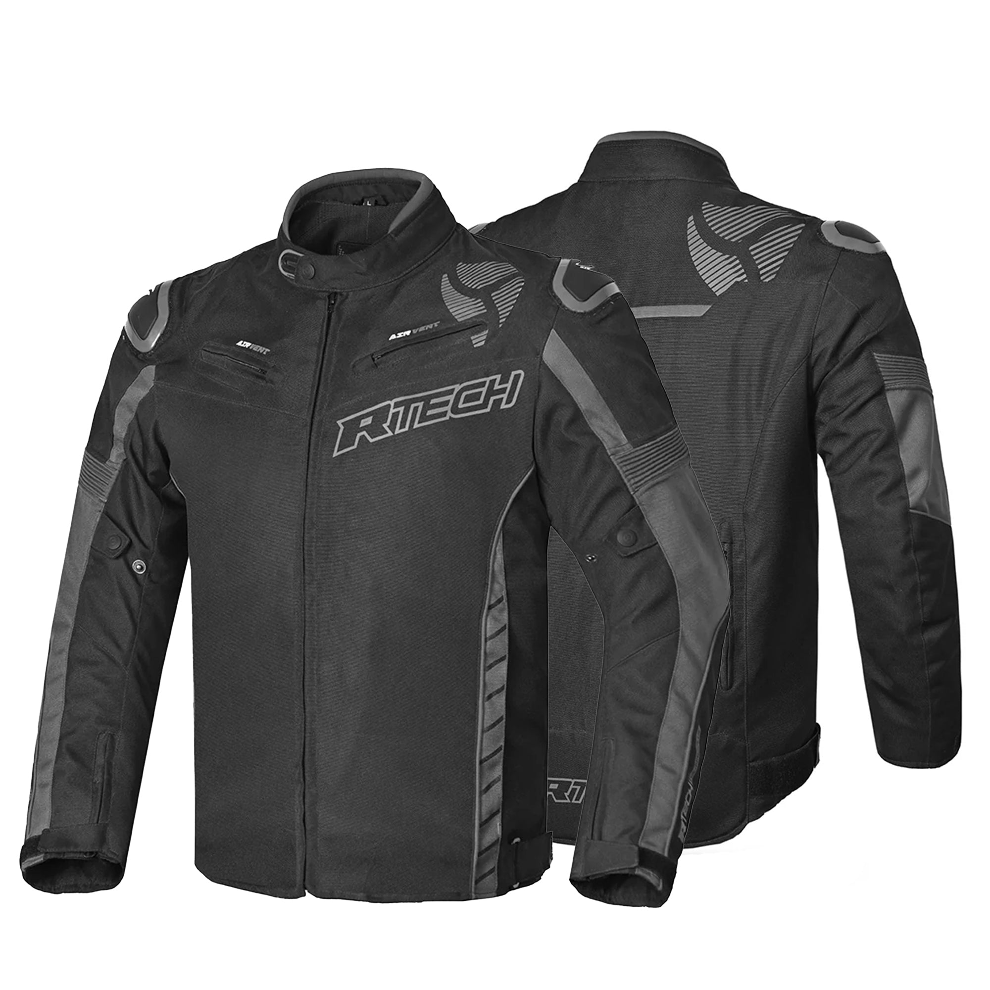 R-Tech Knight Rider Short Motorcycle Racing Jacket Black Dark Grey