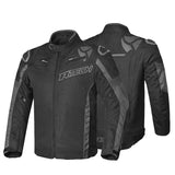 R-Tech Knight Rider Short Motorcycle Racing Jacket Black Dark Grey