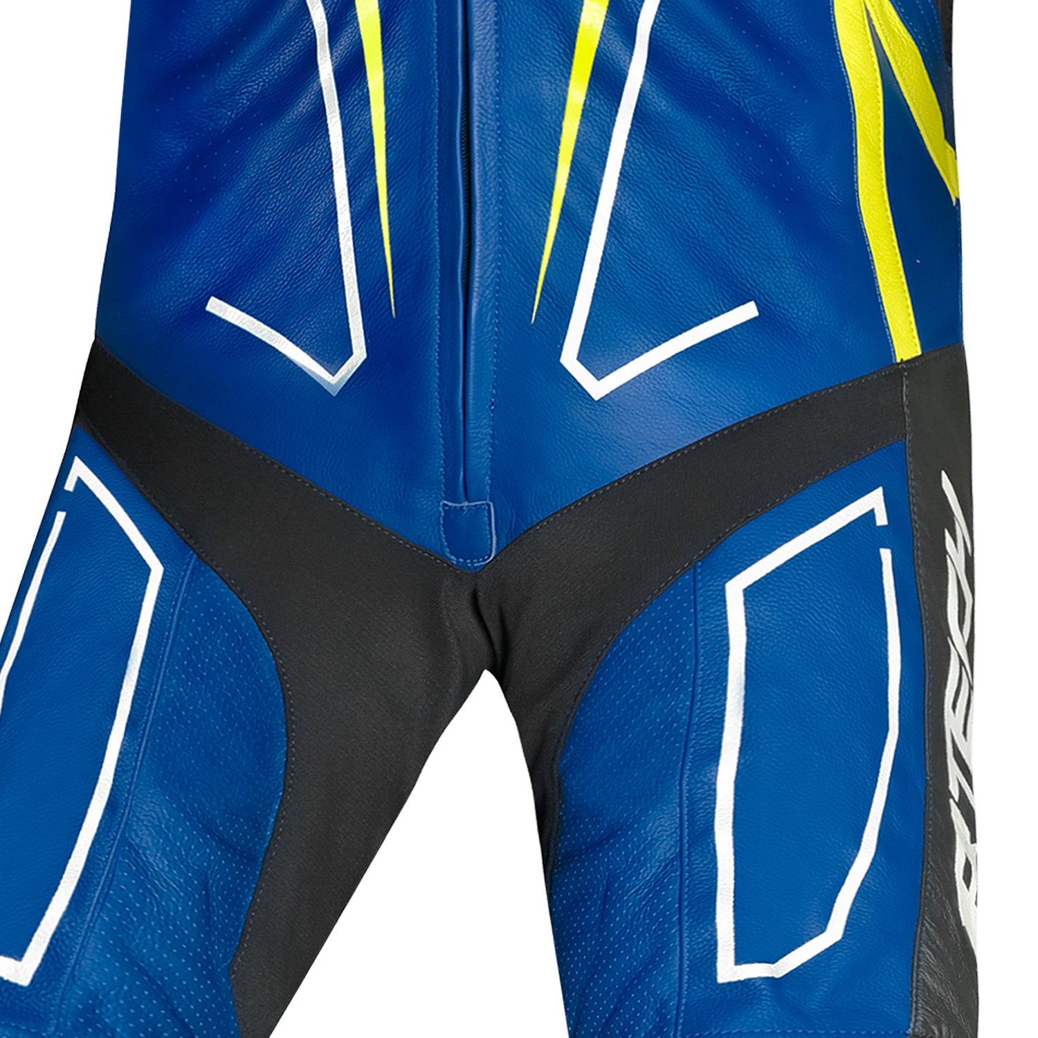 R-TECH Rising Star 1 PC Motorcycle Leather Suits Blue Yellow Fluro