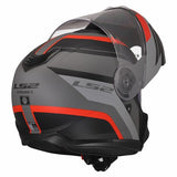 LS2 FF908 STROBE II MONZA MOTORCYCLE MODULAR HELMET BLACK GREY RED