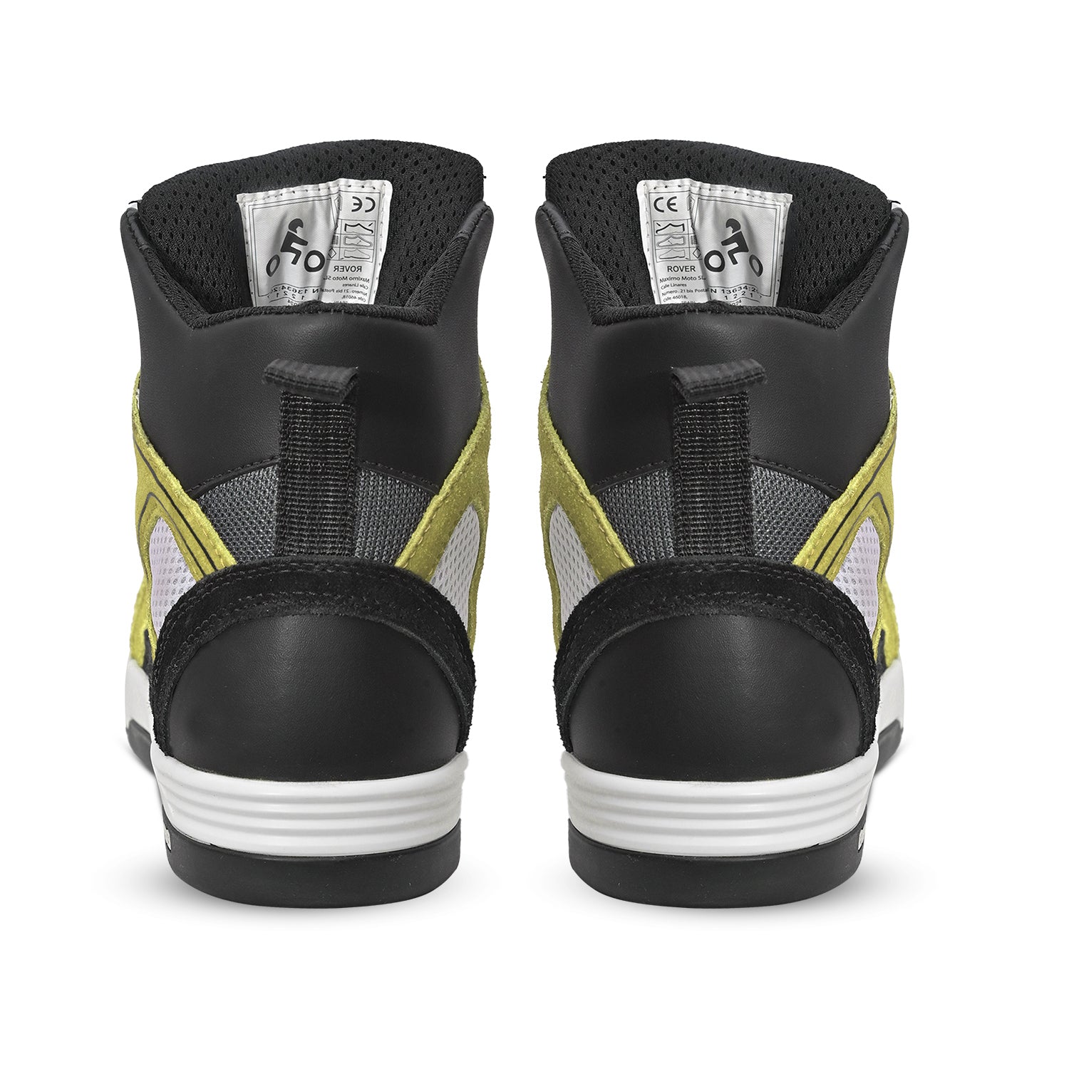 BELA Rover Urban Motorcycle Boots Black White Yellow Fluro
