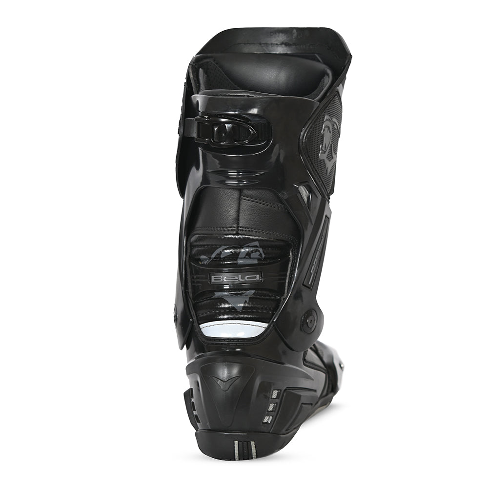 bela speedo 2.0 racing black boot back side view