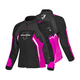 BELA Elanur Lady Motorcycle Textile Touring Jacket Black Grey Pink