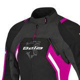 BELA Elanur Lady Motorcycle Textile Touring Jacket Black Grey Pink