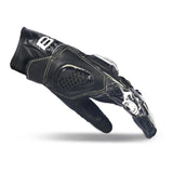 BELA Armour Pro Short Motorcycle Leather Gloves Black White