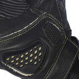BELA Armour Pro Short Motorcycle Leather Gloves Black Yellow Fluro
