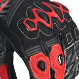 BELA Armour Pro Short Motorcycle Leather Gloves Black Red