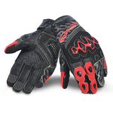 BELA Armour Pro Short Motorcycle Leather Gloves Black Red