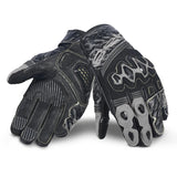 BELA Armour Pro Short Motorcycle Leather Gloves Black