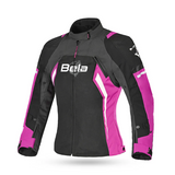BELA Elanur Lady Motorcycle Textile Touring Jacket Black Grey Pink