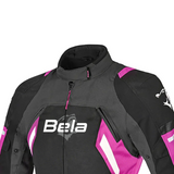 BELA Elanur Lady Motorcycle Textile Touring Jacket Black Grey Pink