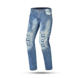 BELA Piston Men Motorcycle Jeans 32L Blue Spray