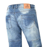 BELA Piston Men Motorcycle Jeans 32L Blue Spray