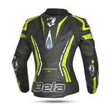 Bela Rocket Lady Leather Jacket Black/Yellow Fluorescent