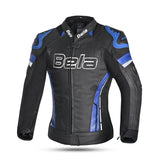 Bela Rocket Lady Motorcycle Leather Jacket Black/Blue