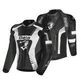 BELA X-Race Motorcycle Racing Leather Jacket Black/White/Anthracite