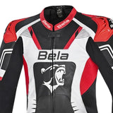 BELA X Race 2PC Racing Motorcycle Leather Suits Black White Red