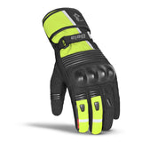 BELA Ice Winter Lady Motorcycle Leather Gloves Black Yellow Fluo