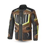 BELA WATSON Motorbike Textile Jacket Black/Khaki/Yellow/White