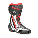 BELA AIR RIDER GP-1 RACING MOTORBIKE LEATHER BOOTS BLACK RED