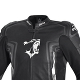 BELA BEAST MEN MOTORCYCLE LEATHER JACKET BLACK WHITE ANTHARACITE