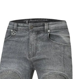 BELA BOSTON MEN MOTORCYCLE DENIM JEANS 30L RANDOM BLACK