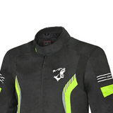 BELA Bradley Textile Motorbike Riders Jacket Black Yellow Flou