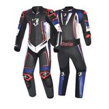 BELA Beast 1 PC Motorcycle Suit Black/White/Blue/Red