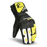 BELA Lemox Men's Motorcycle Racing Gloves Black White Yellow
