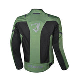 Chaqueta de moto ventilada BELA Mesh Pro oliva negro vista trasera