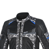BELA Onsaker Motorcycle Textile Jacket Camo Blue Black