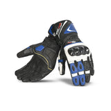 BELA Rocket Long Motorcycle Racing Gloves White Blue Black