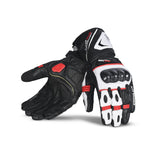 BELA Rocket Long Motorcycle Gloves White/Red/Black